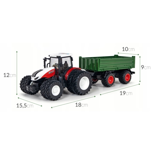 Traktor Czerwony R/C Z Zieloną Naczepą 6645B